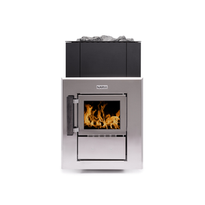 Narvi Kuru 14 Through Wall Wood Burning Sauna Heater on a white background