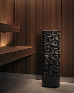 Narvi Saana Black Electric Sauna Heater in a sauna