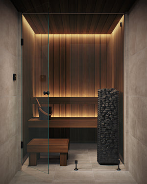 Narvi Velvet Electric Sauna Heater in a  sauna