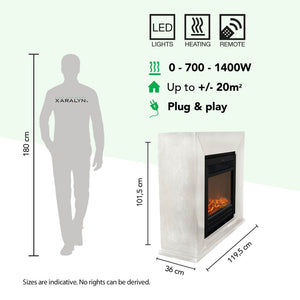 Electric Fireplace Xaralyn Nero
