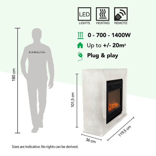 Electric Fireplace Xaralyn Nero