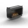 Modern electric fireplace with glass front