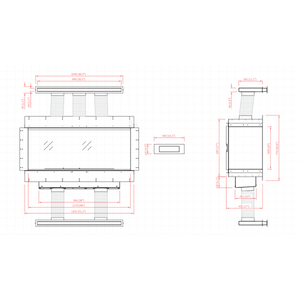 Technical drawing of a mechanical component with dimensions