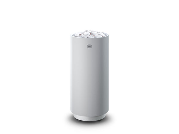 Round Electric Sauna Heater Tulikivi Usva White, Front