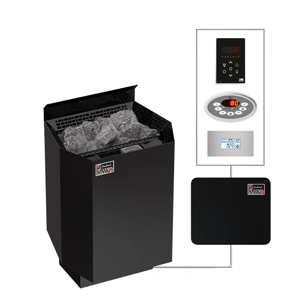 Electric Sauna Heater Nordex Mini Combi NS Black Sawo (3-3.6kW)