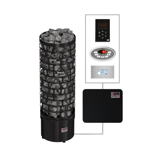 Electric Sauna Heater Aries Round NS Black Sawo (4.5-9kW)