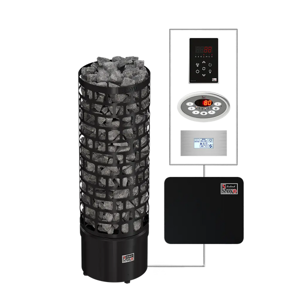 Electric Sauna Heater Aries Round NS Black Sawo (4.5-9kW)