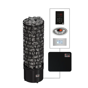 Electric Sauna Heater Aries Round NS Black Sawo (4.5-9kW)