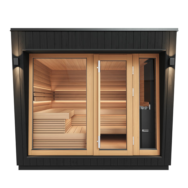 Render of Saunum AirCube Space from the side at an angle without backgound.