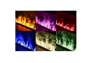 Multicolored flame effect on a white background