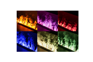Multicolored LED light panels displaying various colors on a white background.