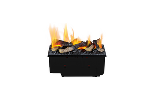 Electric fireplace  pit with flames on a white background