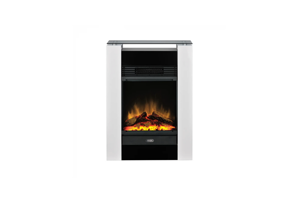 Dimplex Gisella FSC Indoor Electronic Fireplace on the whit background with amber fire inside.