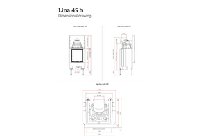 Technical drawing of a product labeled 'Lina 45 h' with dimensions on a white background.