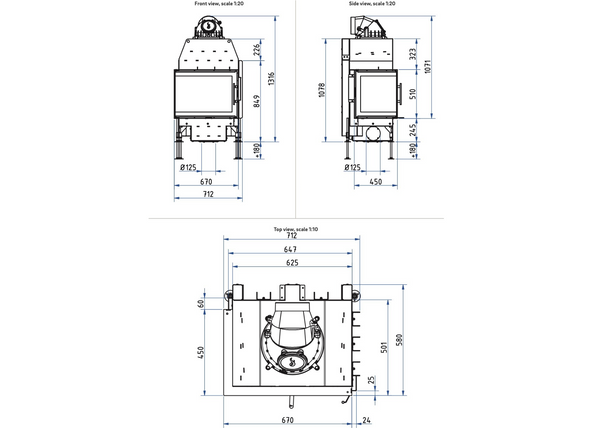 Schmid Ekko L 67(45)51 S EVO Swivel Door Wood-Burning Indoor Fireplace