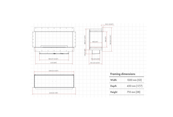 A dimensional drawing of planika forma 1200 on white background