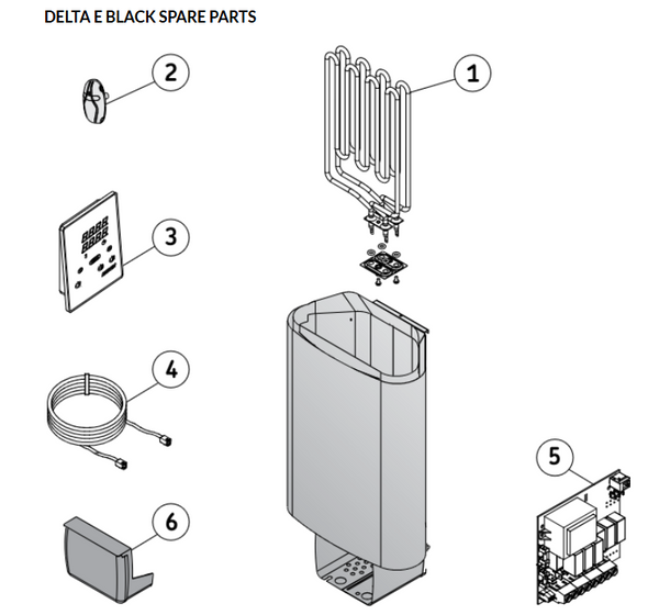 Electric Sauna Heater Harvia Delta E Black