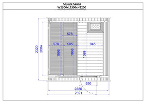 Garidecor Square Sauna 2.3 x 2.3