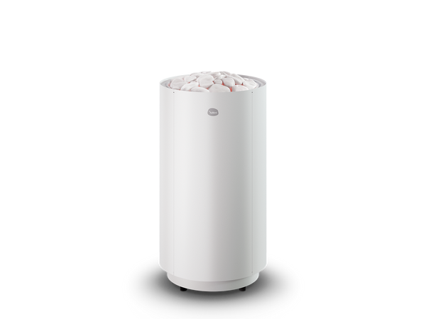 Tulikivi Usva L White Electric Sauna Heater on a white background 