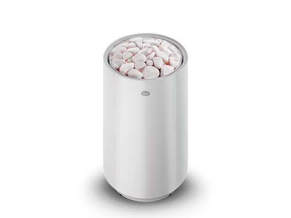 Tulikivi Usva L White Electric Sauna Heater on a white background 