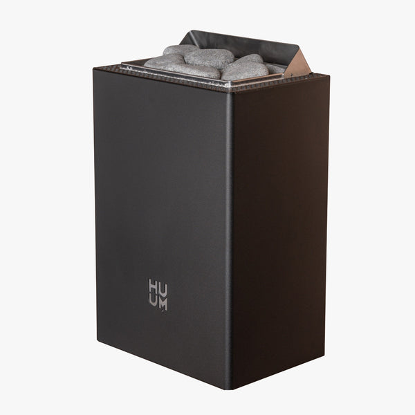 HUUM Black Electric sauna heater on a white background