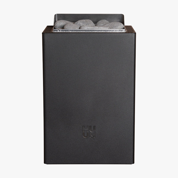 HUUM Black Electric sauna heater on a white background