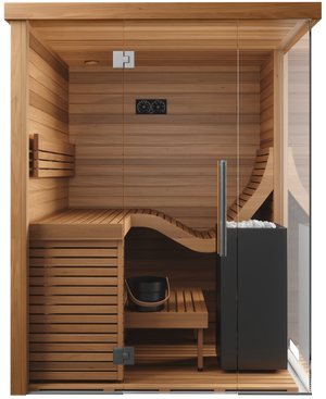 Glass corner sauna