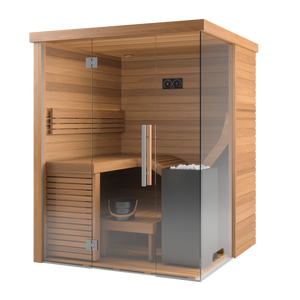 Glass corner sauna