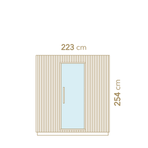 Measurement chart with dimensions of a rectangular area on a white background