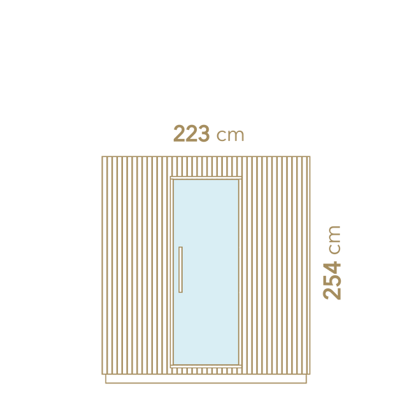 Outdoor sauna dimension 