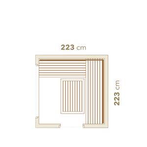 Outdoor sauna dimension 