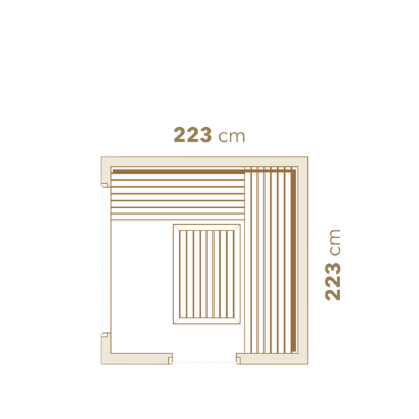 Outdoor sauna dimension 