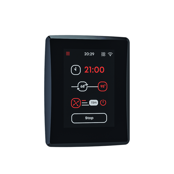 Digital thermostat with display on a transparent background