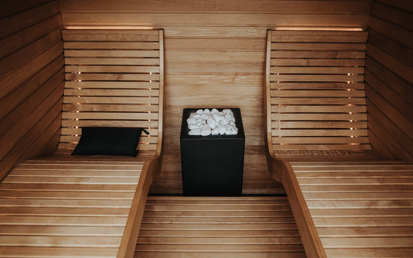 outdoor sauna with 2 seats