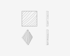 Set of geometric shapes with line patterns on a white background