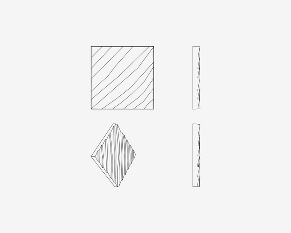 Set of geometric shapes with line patterns on a white background