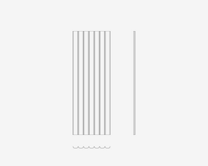 Minimalist design with vertical lines on a white background
