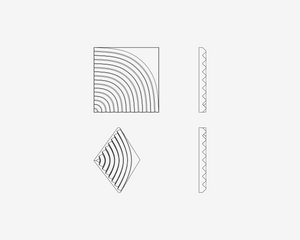 Set of geometric line art shapes on a white background