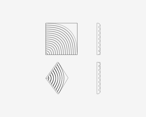Set of geometric line art shapes on a white background