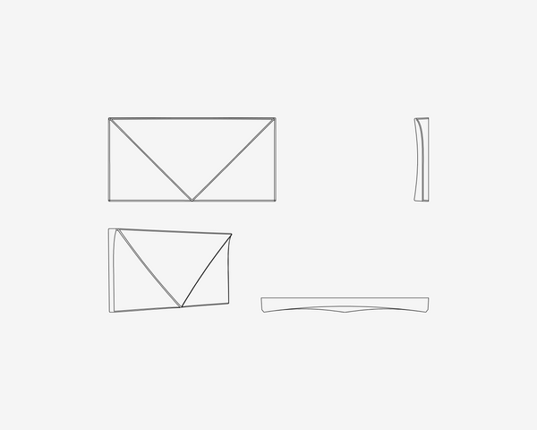 Line drawings of geometric shapes on a white background