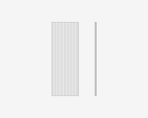 Two vertical radiator designs on a white background