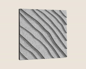 Textured square panel with wavy pattern on a beige background