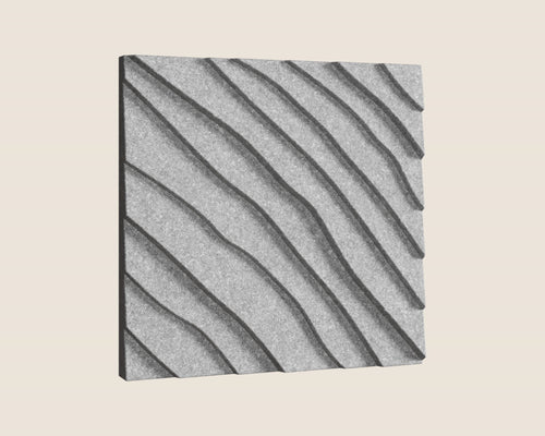 Textured square panel with wavy pattern on a beige background