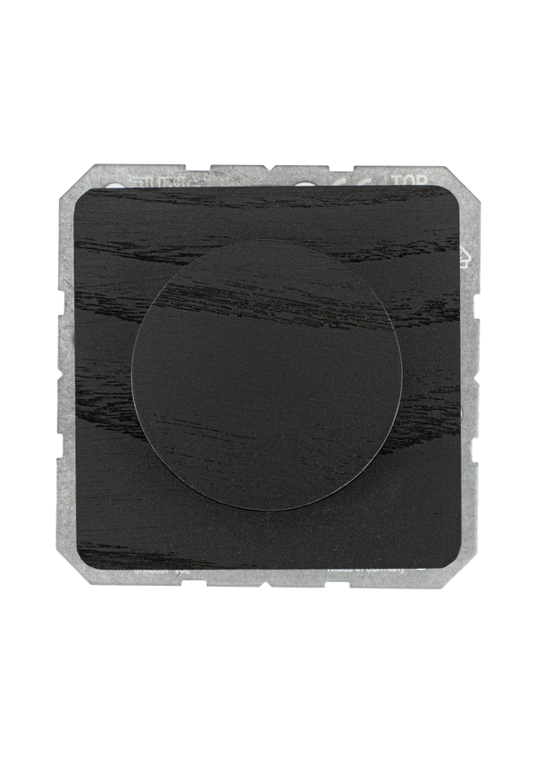 Black square with circular cutout on a light gray background