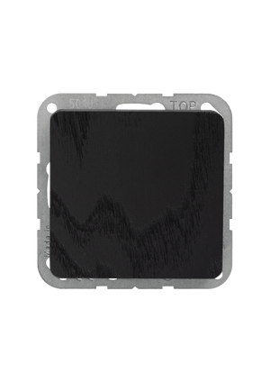 Black square filter in a metal frame on a gray background