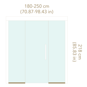 Measurement chart for wardrobe dimensions with a light blue background