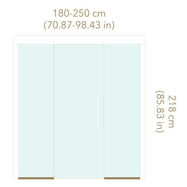 Measurement chart for wardrobe dimensions with a light blue background