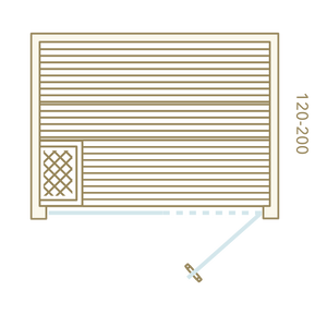 Diagram of a radiator with dimensions indicated on a white background