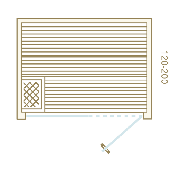Diagram of a radiator with dimensions indicated on a white background