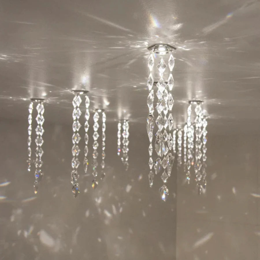 raindrop lights in a white celing